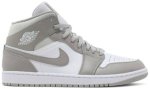 画像1: Air Jordan 1 Mid Linen Grey/Light Bone/White 554724-082 Jordan ジョーダン シューズ   【海外取寄】 (1)