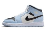 画像1: Air Jordan 1 Mid GS Ice Blue North/Black-Sail-White 555112-401 Jordan ジョーダン シューズ   【海外取寄】【GS】キッズ (1)