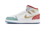 画像1: Air Jordan 1 Mid SS GS  White/Metallic Gold-University Red-Blue FB2212-100 Jordan ジョーダン シューズ   【海外取寄】【GS】キッズ (1)