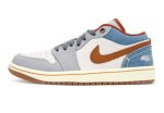 画像1: Wmns Air Jordan 1 Low SE Denim Swoosh Phantom/Coconut Milk/Brown/Blue FZ5045-091 Jordan ジョーダン シューズ   【海外取寄】【WOMEN'S】 (1)