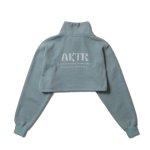 画像1: BREEZE HALF ZIP CROPPED SWEAT  L-BluE 221-062010 LBL AKTR アクター スウェット アウトウエア ウエア  【WOMEN'S】アパレル【SALE商品】 (1)