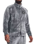 画像1: UA Velour Track Jacket Gray/Metallic Silver 1374837-012 UnderArmour アンダーアーマー ベロア ジャケット アウトウエア ウエア 秋冬物  【海外取寄】【MEN'S】 (1)