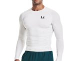 画像1: UA HG ARMOUR COMP L/S White 1361524-100 UnderArmour アンダーアーマー ロング　Tシャツ ウエア 秋冬物 【MEN'S】 (1)