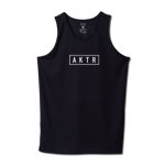 画像1: BASIC AKTR LOGO TANK BLACK 522-011001 BK AKTR アクター ノースリーブ タンクトップ ウエア  【MEN'S】【SALE商品】 (1)