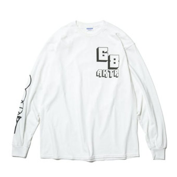 x68 AKTR L/S TEE BUZZER BEATER WHITE 222-088005 WH AKTR アクター ロング Tシャツ ウエア  秋冬物 【MEN'S】