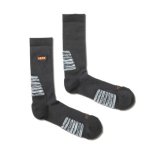 画像1: AKTR LOGO NEO FUTURE SOCKS CHARCOALxORANGE 223-025021 CHxOR CREWソックス AKTR アクター ソックス (1)