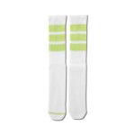 画像1: MONSTER SOCKS WHITExLIME GREEN 124-024021 WHxLMGR CREWソックス AKTR アクター ソックス (1)