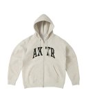 画像1: COLLEGE LOGO SWEAT ZIP HOODIE OATMEAL 225-024010 OM AKTR アクター パーカー アウトウエア ウエア 秋冬物 【MEN'S】 (1)