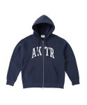 画像1: COLLEGE LOGO SWEAT ZIP HOODIE NAVY 225-024010 NV AKTR アクター パーカー アウトウエア ウエア 秋冬物 【MEN'S】 (1)