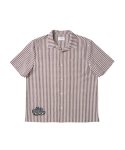 画像1: FREEDOM STRIPE SHIRTS ECRU 225-031010 ECRU AKTR アクター Tシャツ ウエア  【MEN'S】 (1)