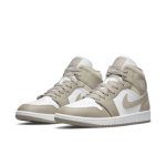 画像2: Air Jordan 1 Mid Linen Grey/Light Bone/White 554724-082 Jordan ジョーダン シューズ   【海外取寄】 (2)