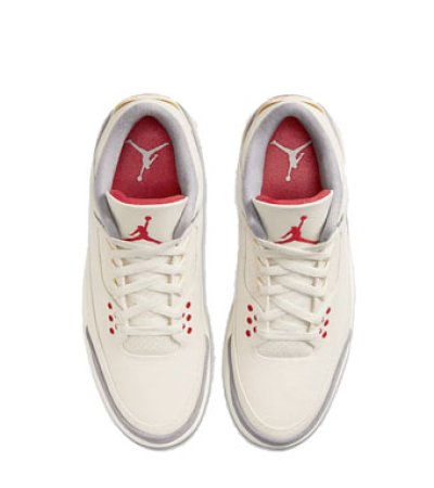 画像1: Air Jordan 3 Retro SE Muslin Beigue/U.Red DH7139-100 Jordan ジョーダン モスリン シューズ   【海外取寄】