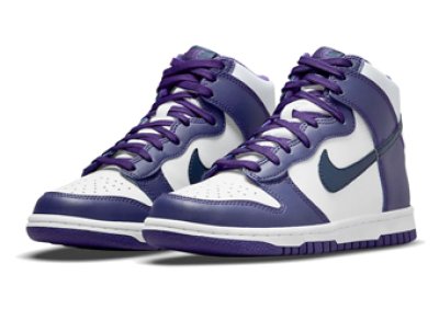 画像1: Dunk High GS  Navy/White/Purple DH9751-100 Nike ナイキ シューズ   【海外取寄】【GS】キッズ