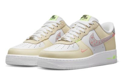 画像1: Air Force 1 Low '07 LV8  White/Tan-Neon FB1852-111 Nike ナイキ シューズ   【海外取寄】