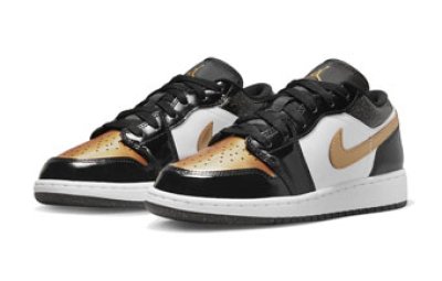 画像1: Air Jordan 1 Low SE GS Black/Metallic Gold/White DR6970-071 Jordan ジョーダン シューズ   【海外取寄】【GS】キッズ