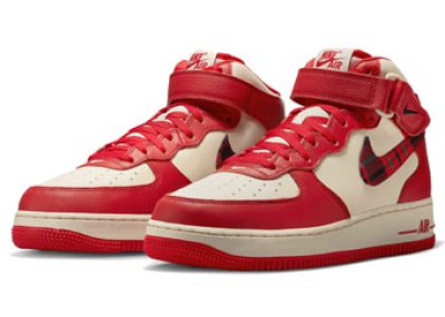 画像1: Air Force 1 Mid '07 LX Plaid Ivory/Red DV0792-101 Nike ナイキ シューズ   【海外取寄】