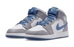 画像2: Air Jordan 1 Mid GS White/True Blue/Gray DQ8423-014 Jordan ジョーダン シューズ   【海外取寄】【GS】キッズ (2)