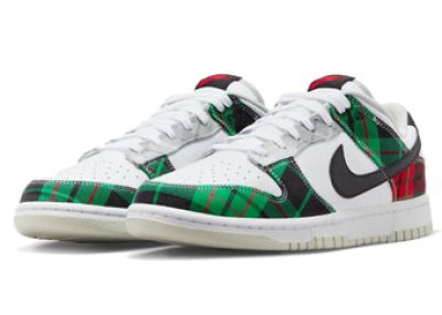 画像1: Dunk Low Retro PRM Plaid White/Green/Red DV0827-100 Nike ナイキ シューズ   【海外取寄】