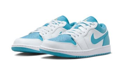 画像1: Air Jordan 1 Low Aquatone Blue/White 553558-174 Jordan ジョーダン シューズ   【海外取寄】