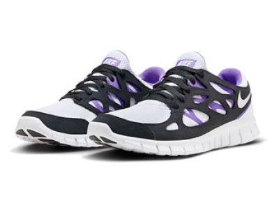 画像1: Free Run 2 White/Black/Purple 537732-103 Nike ナイキ フリー ラン シューズ   【海外取寄】【WOMEN'S】