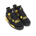 画像2: Air Jordan 4 Retro Thunder GS Black/Yellow 408452-017 Jordan ジョーダン シューズ   【海外取寄】【GS】キッズ (2)