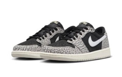 画像1: Air Jordan 1 Low Retro OG Black Cement Black/Grey/White/Sail CZ0858-001 Jordan ジョーダン シューズ   【海外取寄】【GS】キッズ