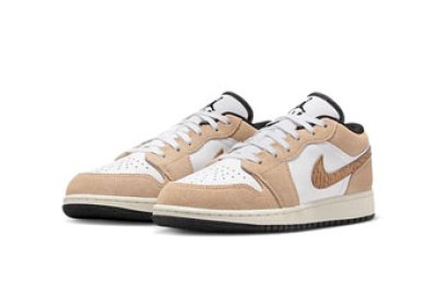 画像1: Air Jordan 1 Low SE GS Beige/Metallic Gold/White DZ5368-201 Jordan ジョーダン Brown Elephant シューズ   【海外取寄】【GS】キッズ