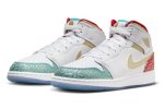 画像2: Air Jordan 1 Mid SS GS  White/Metallic Gold-University Red-Blue FB2212-100 Jordan ジョーダン シューズ   【海外取寄】【GS】キッズ (2)