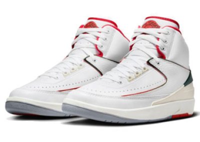 画像1: Air Jordan 2 Retro Origins White/Fire Red/Green/Sail DR8884-101 Jordan ジョーダン シューズ   【海外取寄】