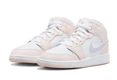 画像1: Air Jordan 1 Mid GS Pink Wash/Violet Frost/White FD8780-601 Jordan ジョーダン シューズ   【海外取寄】【GS】キッズ