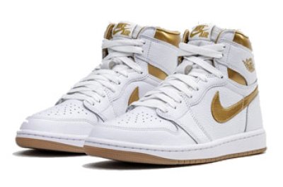 画像1: Wmns Air Jordan 1 Retro HI OG Satin Bred White/Metallic Gold FD2596-107 Jordan ジョーダン シューズ   【海外取寄】【WOMEN'S】