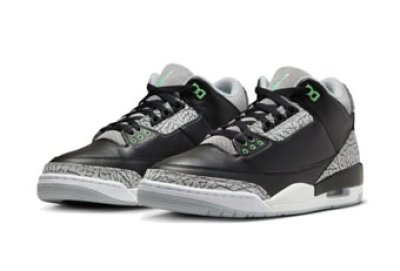 画像1: Air Jordan 3 Retro　GS Green Glow Black/Green/Wolf Grey DM0967-031 Jordan ジョーダン シューズ   【海外取寄】【GS】キッズ