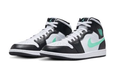 画像1: Air Jordan 1 Mid　Green Grow White/Black/Green Glow DQ8426-103 Jordan ジョーダン グリーン　グロー シューズ   【海外取寄】