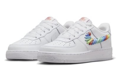 画像1: Air Force 1 LV8 1 GS Rainbow Swoosh Whit/Multi FQ4948-100 Nike ナイキ シューズ   【海外取寄】【GS】キッズ