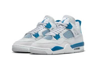 画像1: Air Jordan 4 Retro  GS MILITARY BLUE White/Blue HF4281-141 Jordan ジョーダン シューズ   【海外取寄】【GS】キッズ