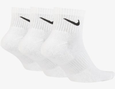 画像1: Everyday Cushion Quater Socks 3PK Wht SX7667-100 MDQTRソックス Nike ナイキ ソックス  【SALE商品】