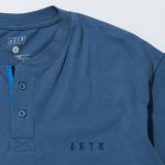 画像2: HENLEY NECK S/S TEE BLUE 120-014005 BL AKTR アクター Tシャツ ウエア  【MEN'S】【SALE商品】 (2)