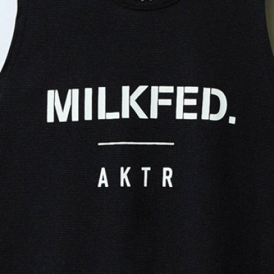 画像1: xMILKFED. LOGO TANK BLACK 120-069001 BK AKTR アクター ノースリーブ タンクトップ ウエア  【WOMEN'S】アパレル