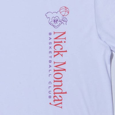 画像1: NICK MONDAY BASKETBALL CLUB TEE WHITE 121-005005 WH AKTR アクター Tシャツ ウエア  【MEN'S】【SALE商品】