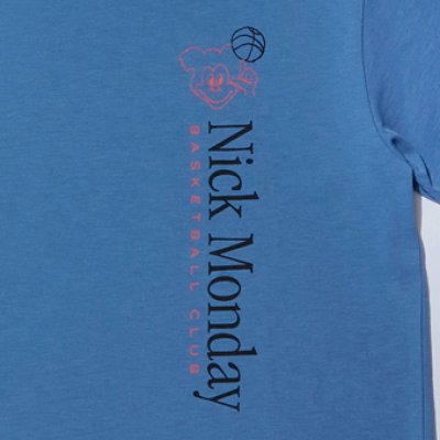 画像1: NICK MONDAY BASKETBALL CLUB TEE BLUE 121-005005 BL AKTR アクター Tシャツ ウエア  【MEN'S】【SALE商品】