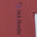 画像2: NICK MONDAY BASKETBALL CLUB TEE SMOKE RED 121-005005 SMRD AKTR アクター Tシャツ ウエア  【MEN'S】【SALE商品】 (2)
