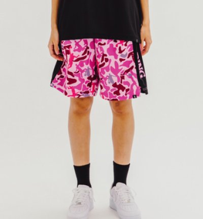 画像1: プラクティスパンツ ボーラーカモ Pink/Camo SMP210110-1062 Spalding スポルディング Shorts ショーツ バスパン ウエア  【MEN'S】【SALE商品】