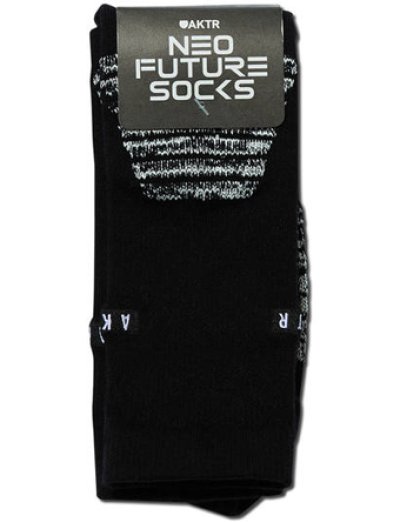 画像1: AKTR LOGO NEO FUTURE SOCKS Blk 521-003021 BK CREWソックス AKTR アクター ソックス