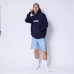 画像2: xFILA BOX LOGO SWEAT HOODIE NAVY 122-054010 NV AKTR アクター パーカー アウトウエア ウエア 秋冬物 【MEN'S】 (2)