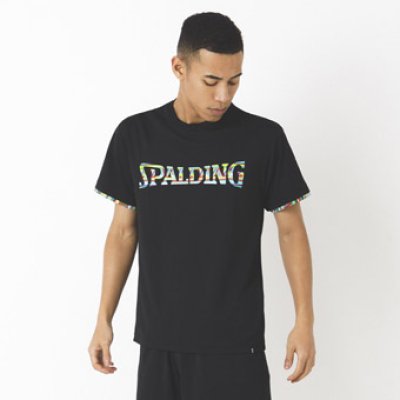 画像1: Tシャツ アフリカントライバルロゴ  Blk SMT22006-1000 Spalding スポルディング Tシャツ ウエア  【MEN'S】