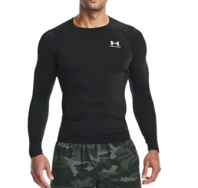 画像1: UA HG ARMOUR COMP L/S  Black 1361524-001 UnderArmour アンダーアーマー ロング　Tシャツ ウエア 秋冬物 【MEN'S】