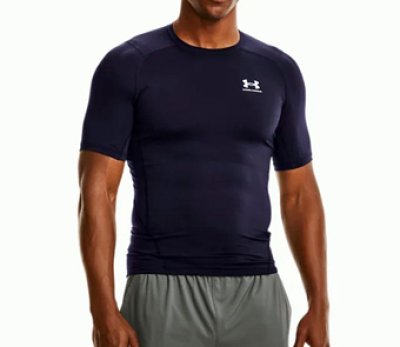 画像1: UA HG ARMOUR COMP SS Navy 1361518-410 UnderArmour アンダーアーマー Tシャツ ウエア  【MEN'S】