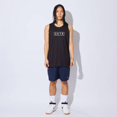 画像1: BASIC AKTR LOGO TANK BLACK 522-011001 BK AKTR アクター ノースリーブ タンクトップ ウエア  【MEN'S】【SALE商品】