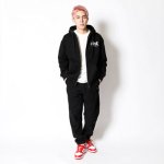 画像2: AEROSTEAM PHOTO SWEAT ZIP HOODIE BLACK 223-020010 BK AKTR アクター パーカー アウトウエア ウエア 秋冬物 【MEN'S】【SALE商品】 (2)