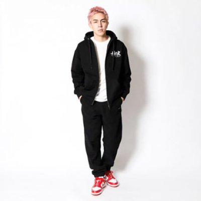 画像1: AEROSTEAM PHOTO SWEAT ZIP HOODIE BLACK 223-020010 BK AKTR アクター パーカー アウトウエア ウエア 秋冬物 【MEN'S】